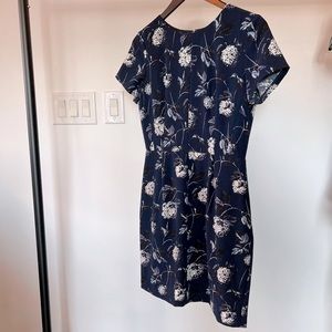 Club Monaco Short Sleeve Dress | Navy with Pattern, 2
